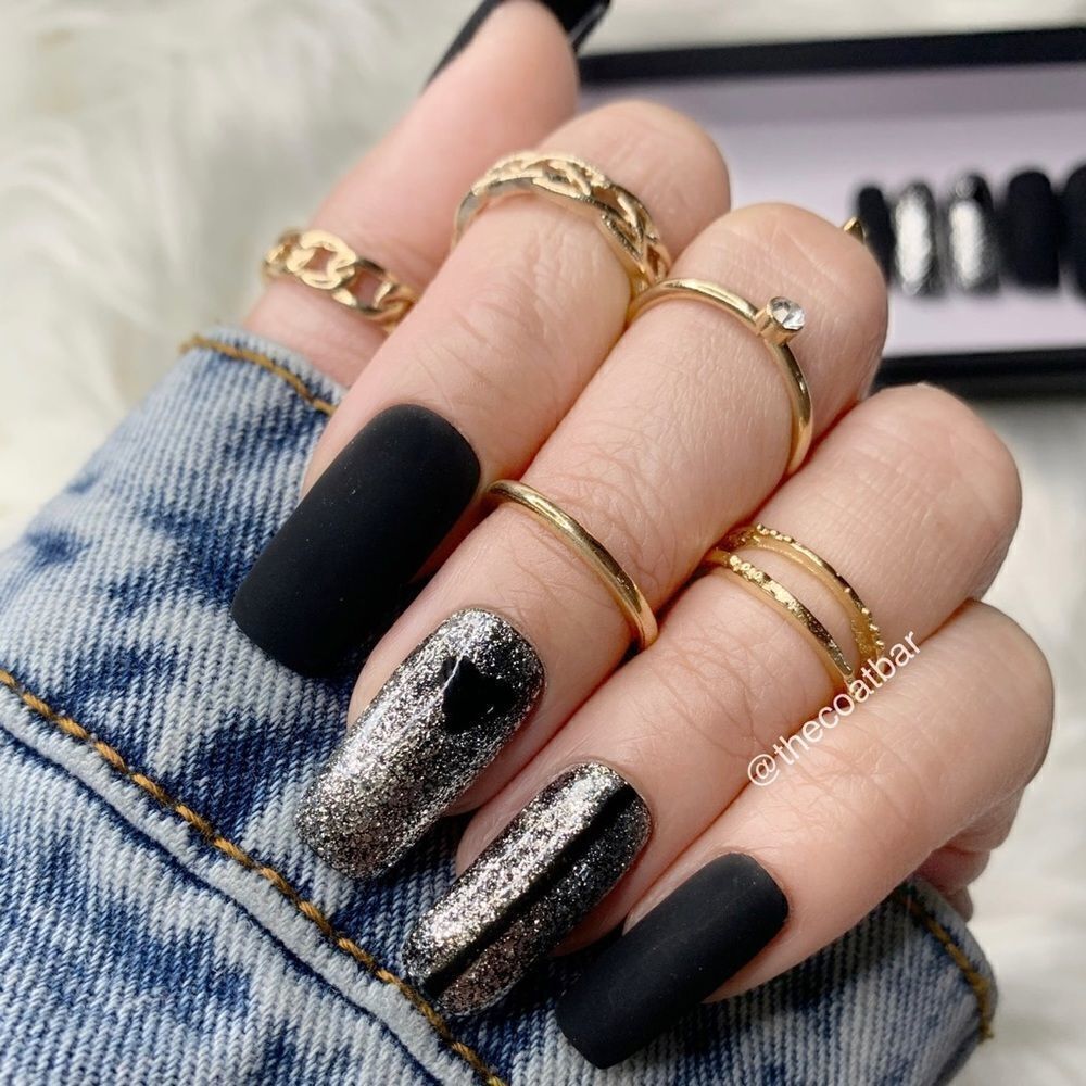 Life’s Too Heart 🖤 Custom Press On Nails | High Quality Nails | Handmade
